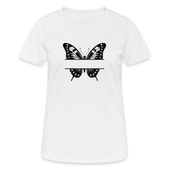 Papillon Fendu - T-shirt respirant Femme - blanc - Devant - AI Model Female 172 dark (172cm)