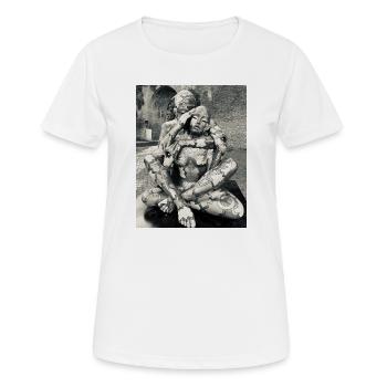Géométrie du corps en duo - T-shirt respirant Femme - blanc - Devant - AI Model Female 172 dark (172cm)