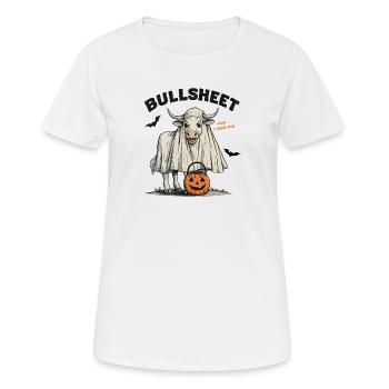 Fête d’Halloween pour déguiser un vache de vache et un porte-animaux de compagnie - T-shirt respirant Femme - blanc - Devant - AI Model Female 172 dark (172cm)