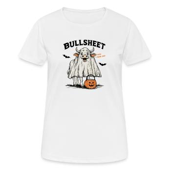 Costume d’Halloween de vache Ferme à jeux de mots drôles - T-shirt respirant Femme - blanc - Devant - AI Model Female 172 dark (172cm)
