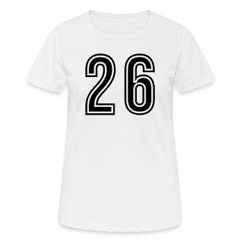 Symbole du chiffre 26 - T-shirt respirant Femme - blanc - Devant - AI Model Female 172 dark (172cm)
