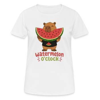 Wassermelone Capybara Sommer - Women's Breathable T-Shirt - white - Front - AI Model Female 172 dark (172cm)