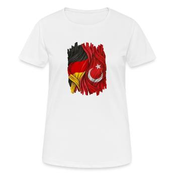 Proud of Germany and Turkey Flags - Women's Breathable T-Shirt - white - Front - AI Model Female 172 dark (172cm)