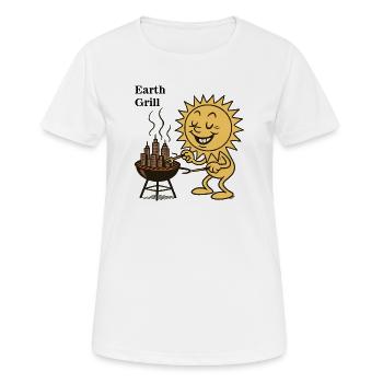 Soleil Barbecue Urbain - T-shirt respirant Femme - blanc - Devant - AI Model Female 172 dark (172cm)