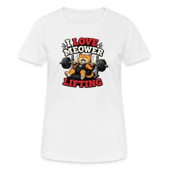 Gym Cat Weightlifting - Funny Bench Press - Women's Breathable T-Shirt - white - Front - AI Model Female 172 dark (172cm)