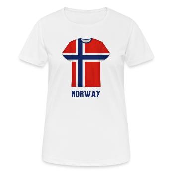 Maillot de football norvégien – Drapeau - T-shirt respirant Femme - blanc - Devant - AI Model Female 172 dark (172cm)