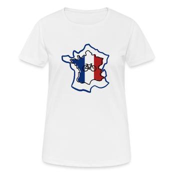 France Cycling – Bicycle Rider Design - Women's Breathable T-Shirt - white - Front - AI Model Female 172 dark (172cm)
