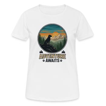 Wandern – Outdoor-Abenteuer – Abenteuer erwartet dich - Frauen T-Shirt atmungsaktiv - Weiß - Vorne - AI Model Female 172 dark (172cm)