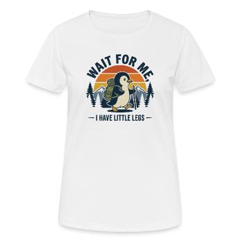 Wandern – Outdoor-Abenteuer – Warte auf mich - Frauen T-Shirt atmungsaktiv - Weiß - Vorne - AI Model Female 172 dark (172cm)
