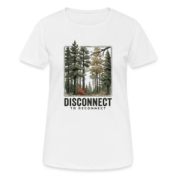 Wandern – Outdoor-Abenteuer – Trennung zum Aufklärungsnetz - Frauen T-Shirt atmungsaktiv - Weiß - Vorne - AI Model Female 172 dark (172cm)