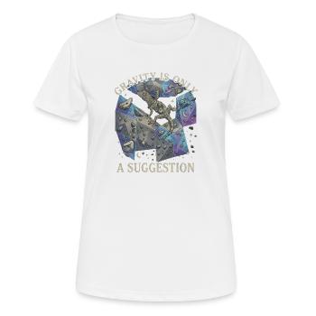 La gravité des boulderers n’est qu’une suggestion - T-shirt respirant Femme - blanc - Devant - AI Model Female 172 dark (172cm)