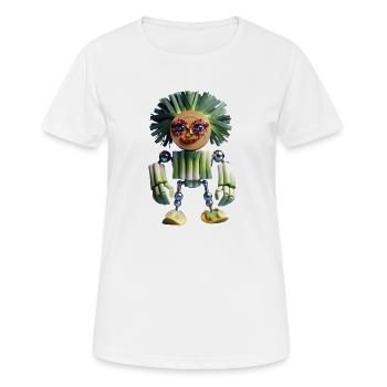 Personnage drôle de l’Homme Poireau - T-shirt respirant Femme - blanc - Devant - AI Model Female 172 dark (172cm)