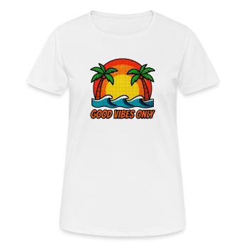 Vibes Palm Sunset - T-shirt respirant Femme - blanc - Devant - AI Model Female 172 dark (172cm)