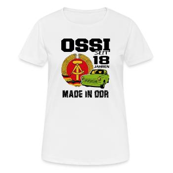 Geburtstag DDR Ossi Ost Produkt 18 Jahre - Frauen T-Shirt atmungsaktiv - Weiß - Vorne - AI Model Female 172 dark (172cm)