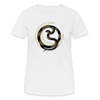 Symbole de streetwear du Serpent de Lune Interdit - T-shirt respirant Femme - blanc - Devant - AI Model Female 172 dark (172cm)