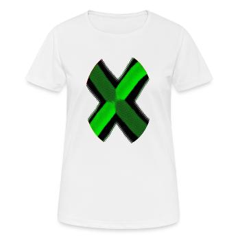 Neon X Muster Grün Schwarz - Frauen T-Shirt atmungsaktiv - Weiß - Vorne - AI Model Female 172 dark (172cm)