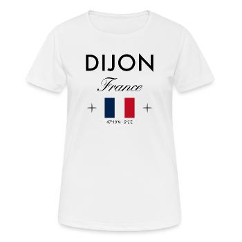 Dijon France Coordinates Souvenir de voyage - T-shirt respirant Femme - blanc - Devant - AI Model Female 172 dark (172cm)