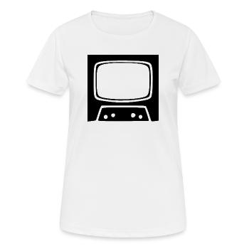 Retro Fernseher Vintage 80er 90er Jahre  - Frauen T-Shirt atmungsaktiv - Weiß - Vorne - AI Model Female 172 dark (172cm)