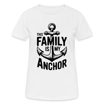 Cette famille est mon ancre - T-shirt respirant Femme - blanc - Devant - AI Model Female 172 dark (172cm)
