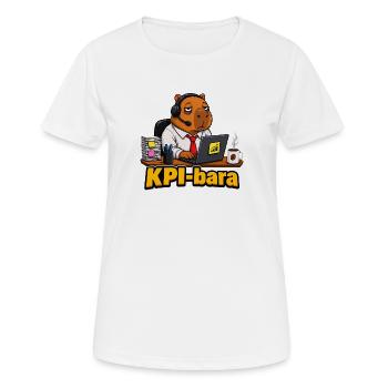 T-shirt drôle drôle de bureau de capybara d’entreprise KPIbara - T-shirt respirant Femme - blanc - Devant - AI Model Female 172 dark (172cm)