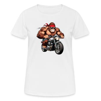 Muscular Gorilla Biker - Women's Breathable T-Shirt - white - Front - AI Model Female 172 dark (172cm)