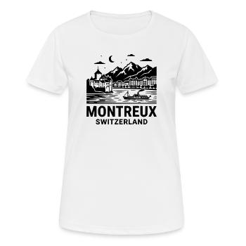 Montreaux, Suisse - T-shirt respirant Femme - blanc - Devant - AI Model Female 172 dark (172cm)