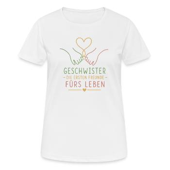Geschwister Die Ersten Freunde - Frauen T-Shirt atmungsaktiv - Weiß - Vorne - AI Model Female 172 dark (172cm)
