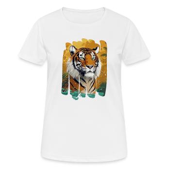 Jungle Tiger Sliver Print - Women's Breathable T-Shirt - white - Front - AI Model Female 172 dark (172cm)