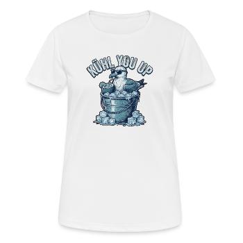 Coole Möwe Auf Eis - Frauen T-Shirt atmungsaktiv - Weiß - Vorne - AI Model Female 172 dark (172cm)