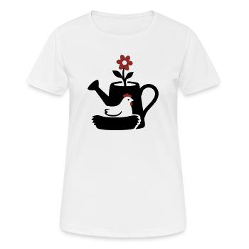 Graphique graphique de nid de poulet en arrosoir - T-shirt respirant Femme - blanc - Devant - AI Model Female 172 dark (172cm)