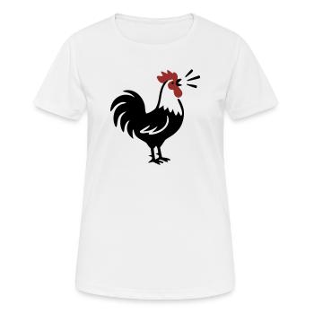 Rooster Crows Farm Logo - Women's Breathable T-Shirt - white - Front - AI Model Female 172 dark (172cm)