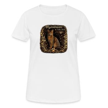 Abyssinian Mom Gold Frame - Women's Breathable T-Shirt - white - Front - AI Model Female 172 dark (172cm)