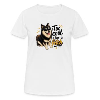 Le Lapphund finlandais trop cool - T-shirt respirant Femme - blanc - Devant - AI Model Female 172 dark (172cm)