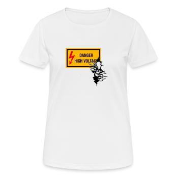 Danger Voltage Skull Graphic - Women's Breathable T-Shirt - white - Front - AI Model Female 172 dark (172cm)