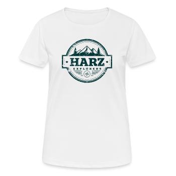 Explorateurs de résine | Insigne d’aventure vintage - T-shirt respirant Femme - blanc - Devant - AI Model Female 172 dark (172cm)