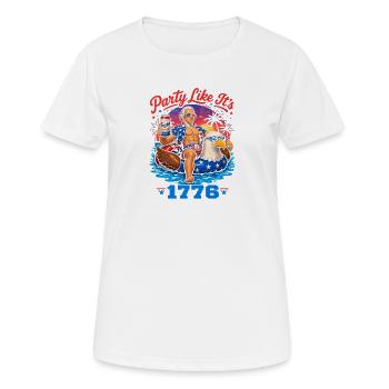 Celebrate like in 1776 – Thomas Jefferson, Jul 4 - Women's Breathable T-Shirt - white - Front - AI Model Female 172 dark (172cm)
