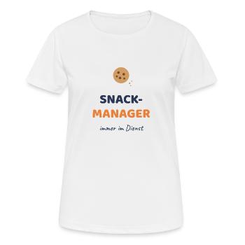 Snack Manager - Frauen T-Shirt atmungsaktiv - Weiß - Vorne - AI Model Female 172 dark (172cm)