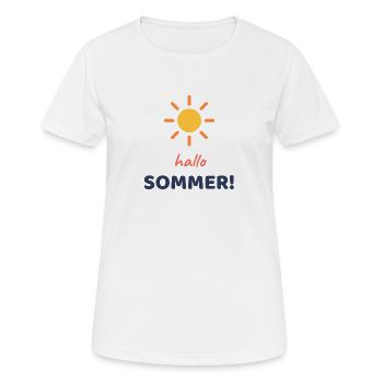 Hallo, Sommer! - Frauen T-Shirt atmungsaktiv - Weiß - Vorne - AI Model Female 172 dark (172cm)