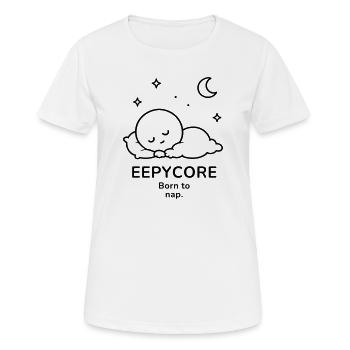 Eepycore – Born to Nap | Cozy Sleep Mood - Frauen T-Shirt atmungsaktiv - Weiß - Vorne - AI Model Female 172 dark (172cm)