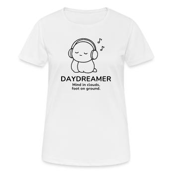 Day Dreamer – Mind in Clouds | Cozy Music Mood - Frauen T-Shirt atmungsaktiv - Weiß - Vorne - AI Model Female 172 dark (172cm)