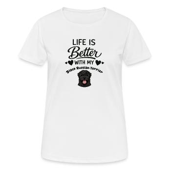 La vie est meilleure avec mon noir - T-shirt respirant Femme - blanc - Devant - AI Model Female 172 dark (172cm)