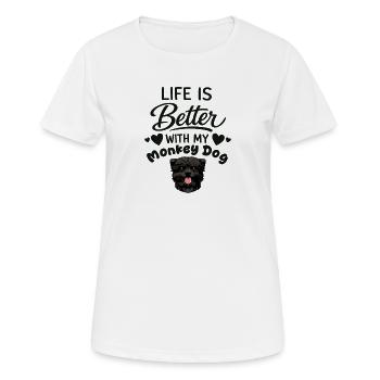 La vie est meilleure avec mon chien Affenpinscher - T-shirt respirant Femme - blanc - Devant - AI Model Female 172 dark (172cm)