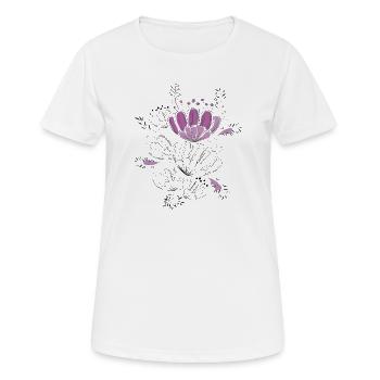 fleurs violettes - T-shirt respirant Femme - blanc - Devant - AI Model Female 172 dark (172cm)