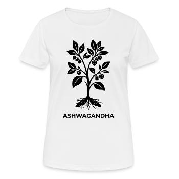 Ashwagandha Plant Silhouette - Women's Breathable T-Shirt - white - Front - AI Model Female 172 dark (172cm)