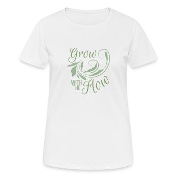 Grandir avec le courant | Motivation botanique positive - T-shirt respirant Femme - blanc - Devant - AI Model Female 172 dark (172cm)