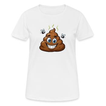 Crottes de chien comiques brunes avec des mouches – Humoristique - T-shirt respirant Femme - blanc - Devant - AI Model Female 172 dark (172cm)