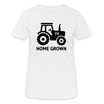 Traktor Home Grown Abzeichen - Frauen T-Shirt atmungsaktiv - Weiß - Vorne - AI Model Female 172 dark (172cm)