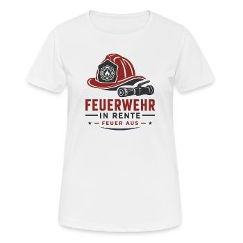 Feuerwehr in Rente Feuer aus – Ruhestand Design - Frauen T-Shirt atmungsaktiv - Weiß - Vorne - AI Model Female 172 dark (172cm)