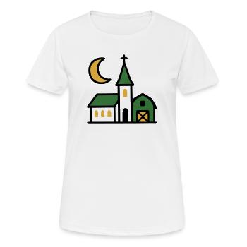 Œuvres d’art de la lune de l’église du village - T-shirt respirant Femme - blanc - Devant - AI Model Female 172 dark (172cm)