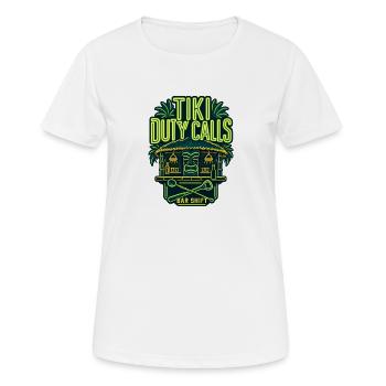 Bartender Shift Tiki Duty Calls, Poolside Tiki Bar - Women's Breathable T-Shirt - white - Front - AI Model Female 172 dark (172cm)
